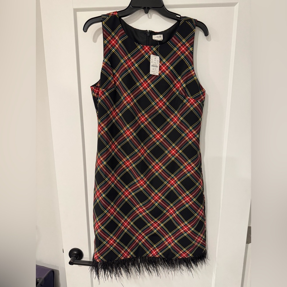 J. Crew Black and Red Plaid Mini Dress